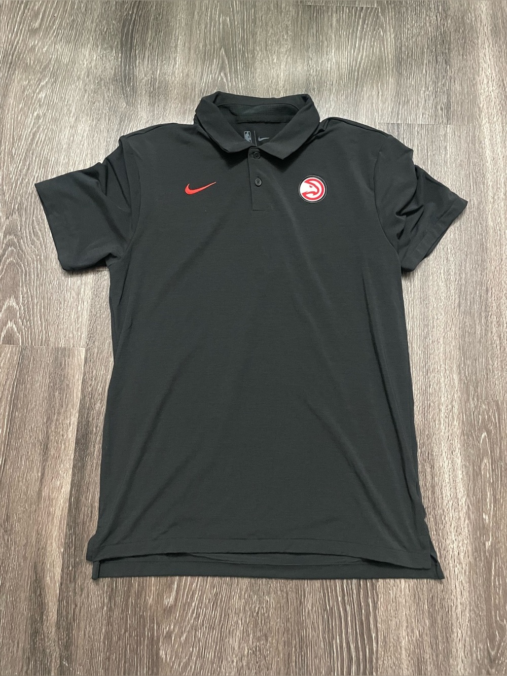 NBA Black Polo Shirt with Red Accents